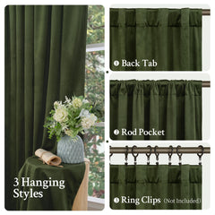 LAMIT curtain back tabs and rod pockets detail for easy installation and secure hang