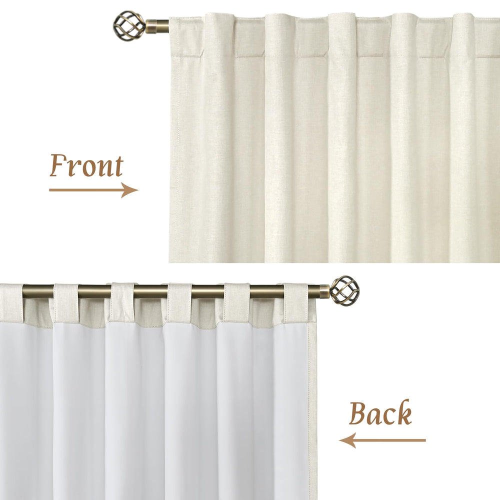 LAMIT folded curtain set flatlay showing packaged condition and ready-to-install benefit