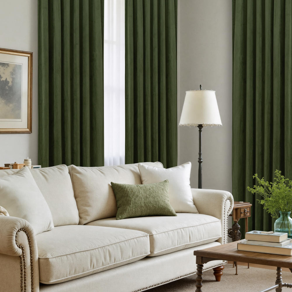 LAMIT curtains hanging on rod in living room adding privacy and refined style