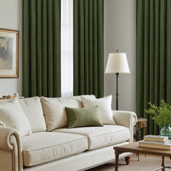 LAMIT curtains hanging on rod in living room adding privacy and refined style