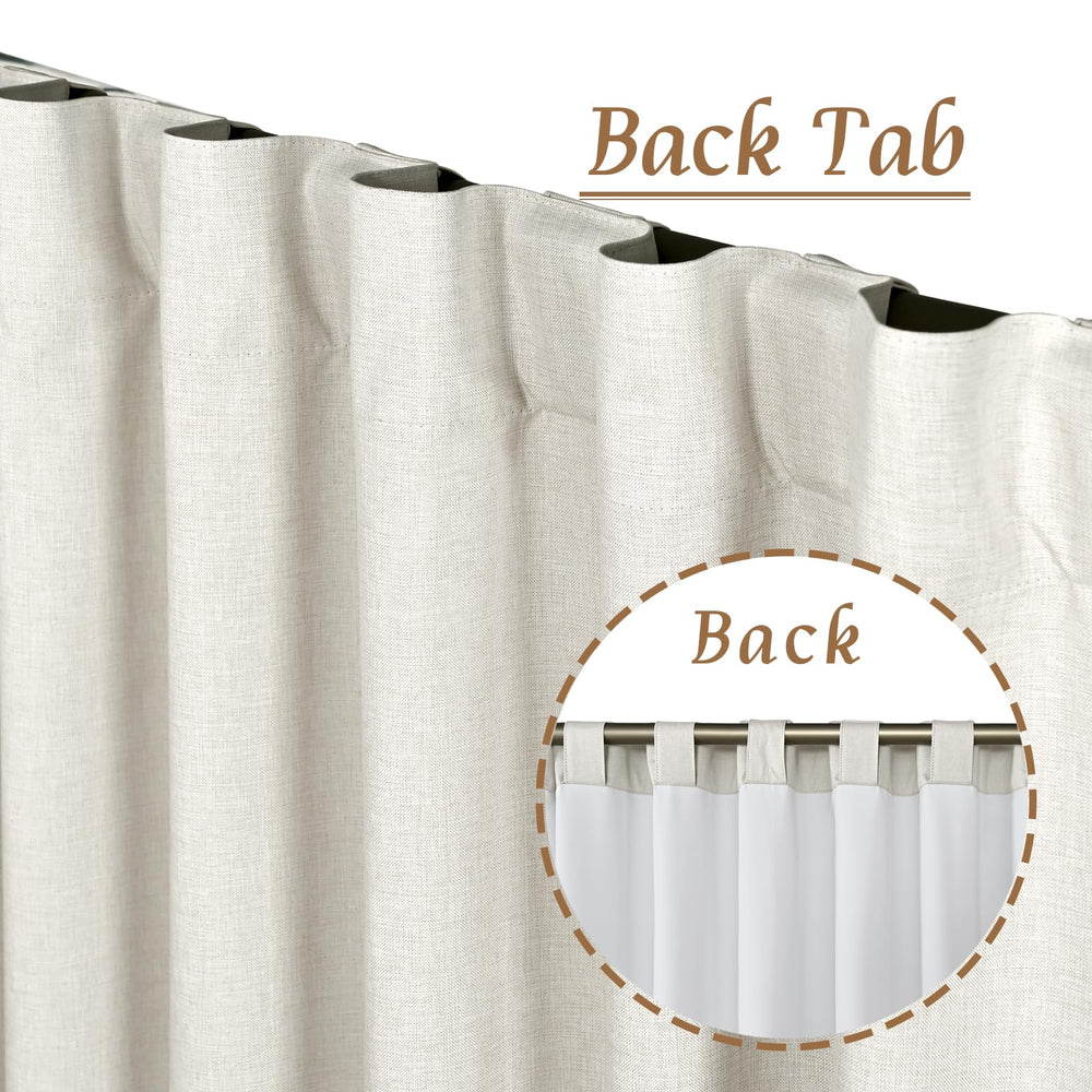 LAMIT curtains hanging on rod demonstrating neat header and smooth pleats benefit