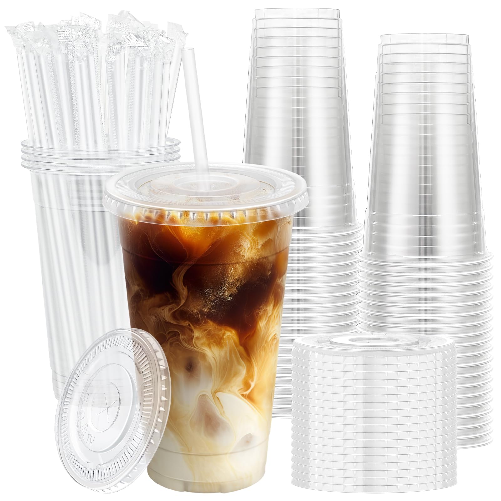 Lamosi front pack showing 100 clear 20oz cups highlighting convenience