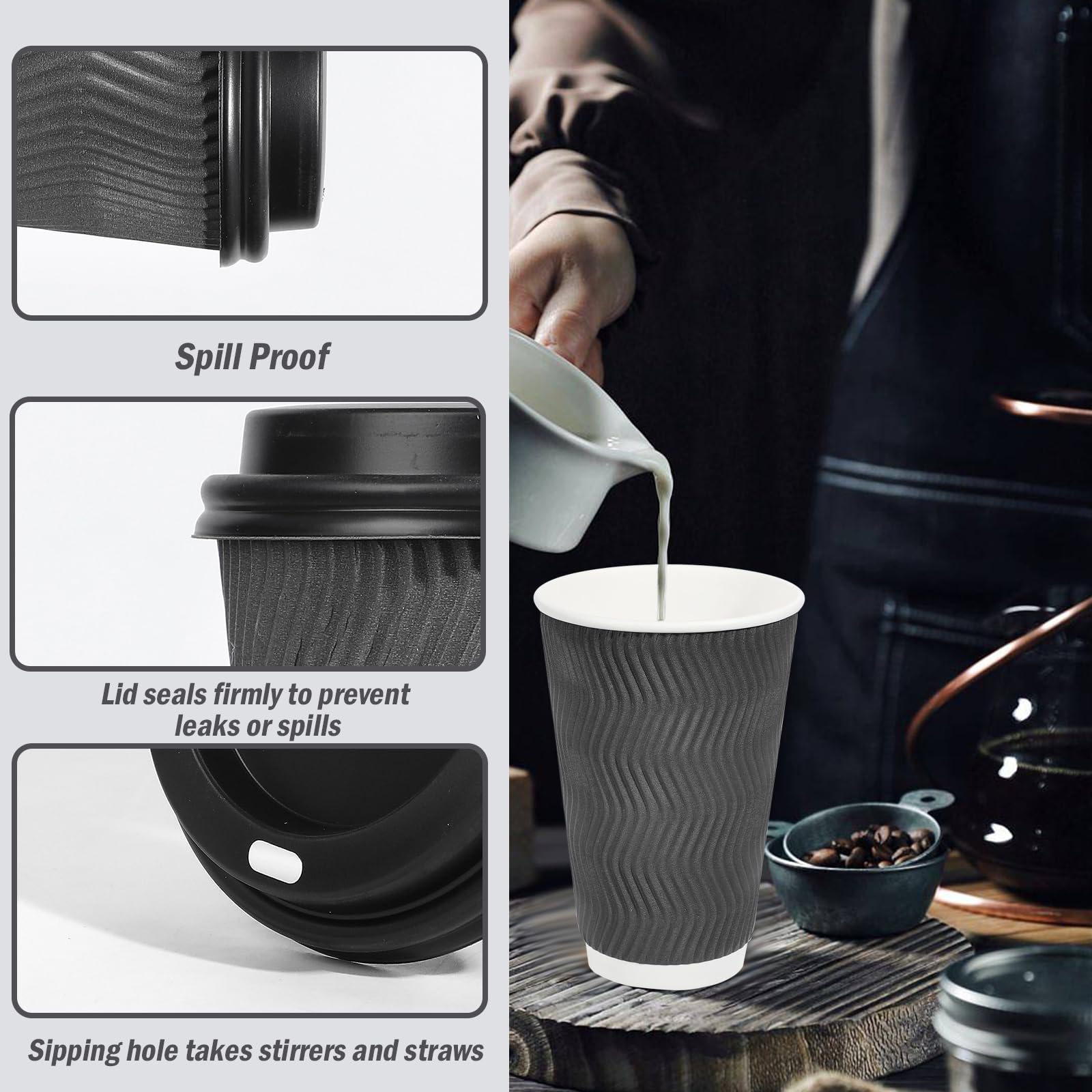Lamosi lid and sip hole detail preventing spills and easy drinking