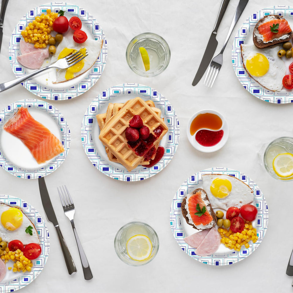 Lamosi neatly stacked plates in packaging ensuring protected storage