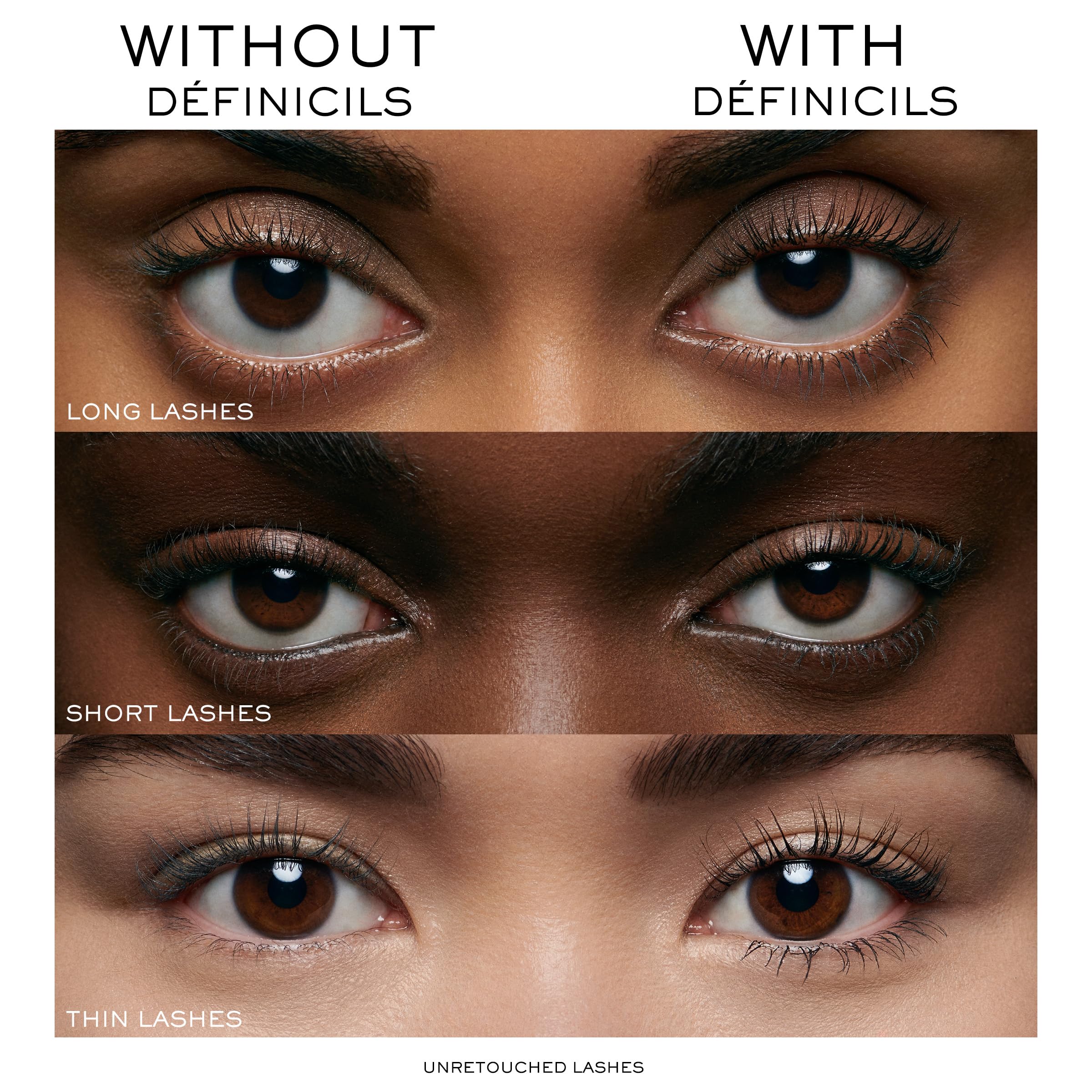 Lancôme Définicils tube and cap detail highlighting brand finish and easy grip benefit