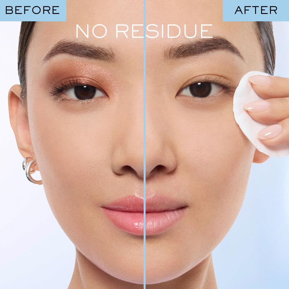 Lancôme product in use removing smoky eye makeup gently and efficiently
