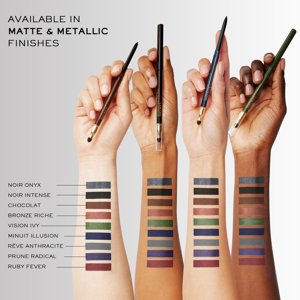 Lancôme pencil held in hand for scale and travel-friendly portability benefit