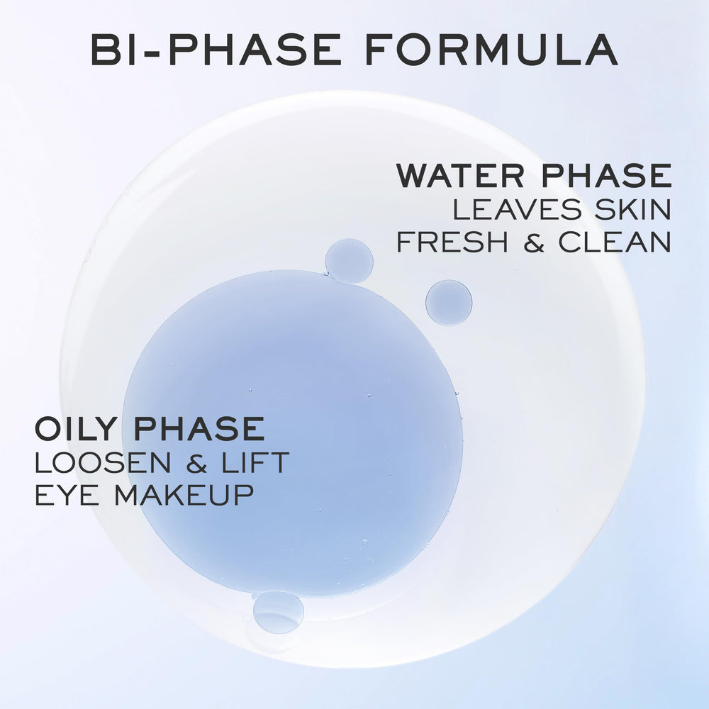 Lancôme split formula shaken to combine phases for powerful makeup removal
