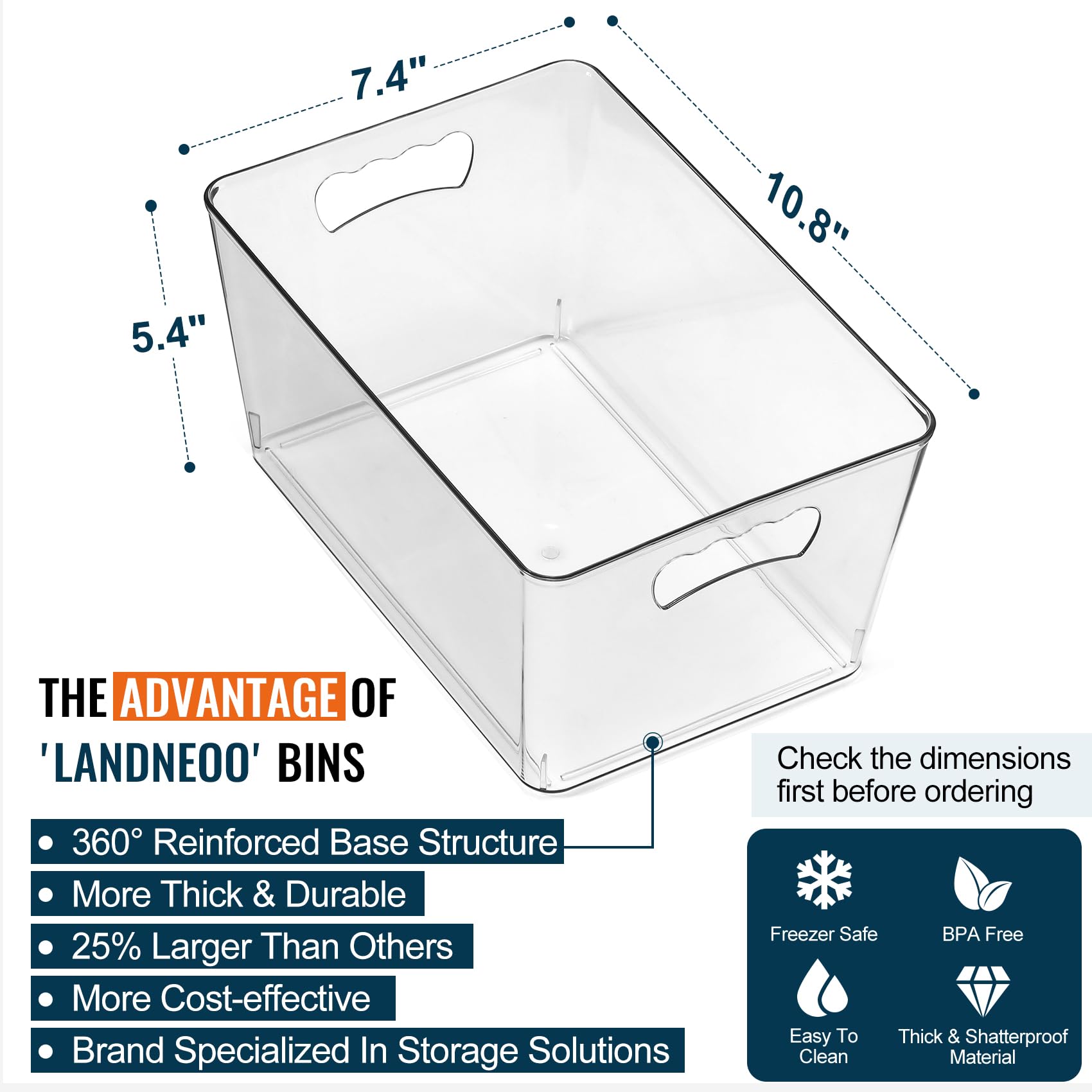 LANDNEOO single bin frontal detail displaying clear visibility for quick access