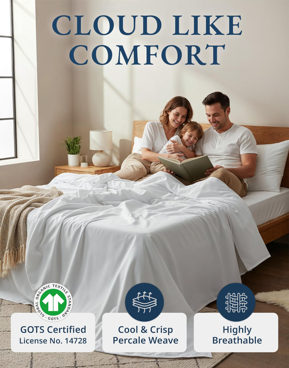 LANE LINEN fitted sheet deep pocket close-up demonstrating secure fit benefit