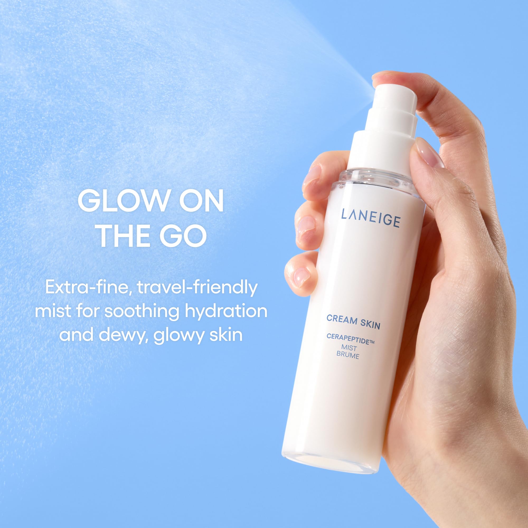 LANEIGE milky toner mist spraying for instant lightweight hydration
