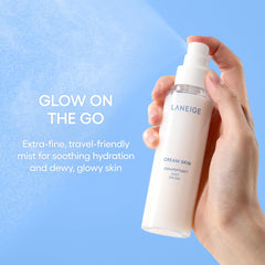 LANEIGE milky toner mist spraying for instant lightweight hydration