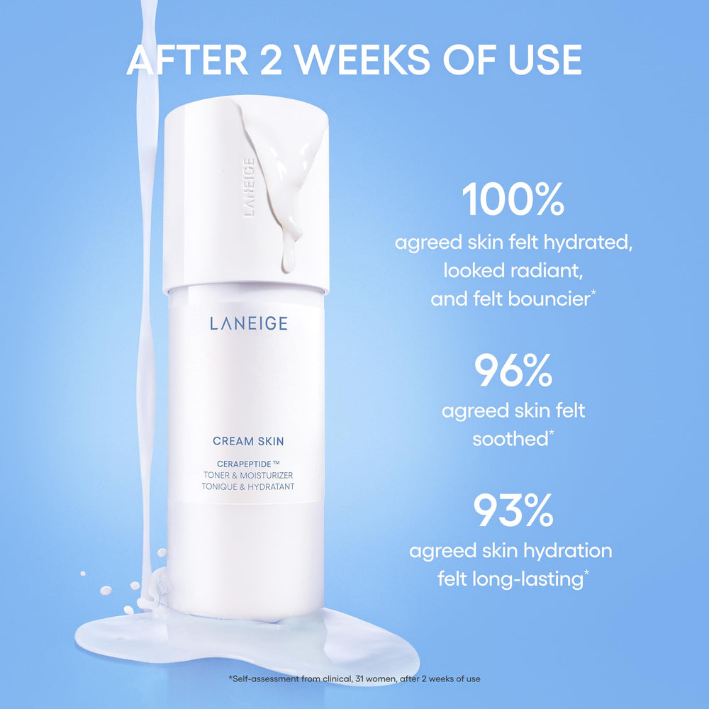 LANEIGE bottle styled on bathroom shelf suggesting daily skincare routine
