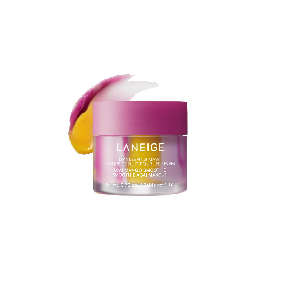 LANEIGE front jar Acai Mango showing limited edition scent and benefits
