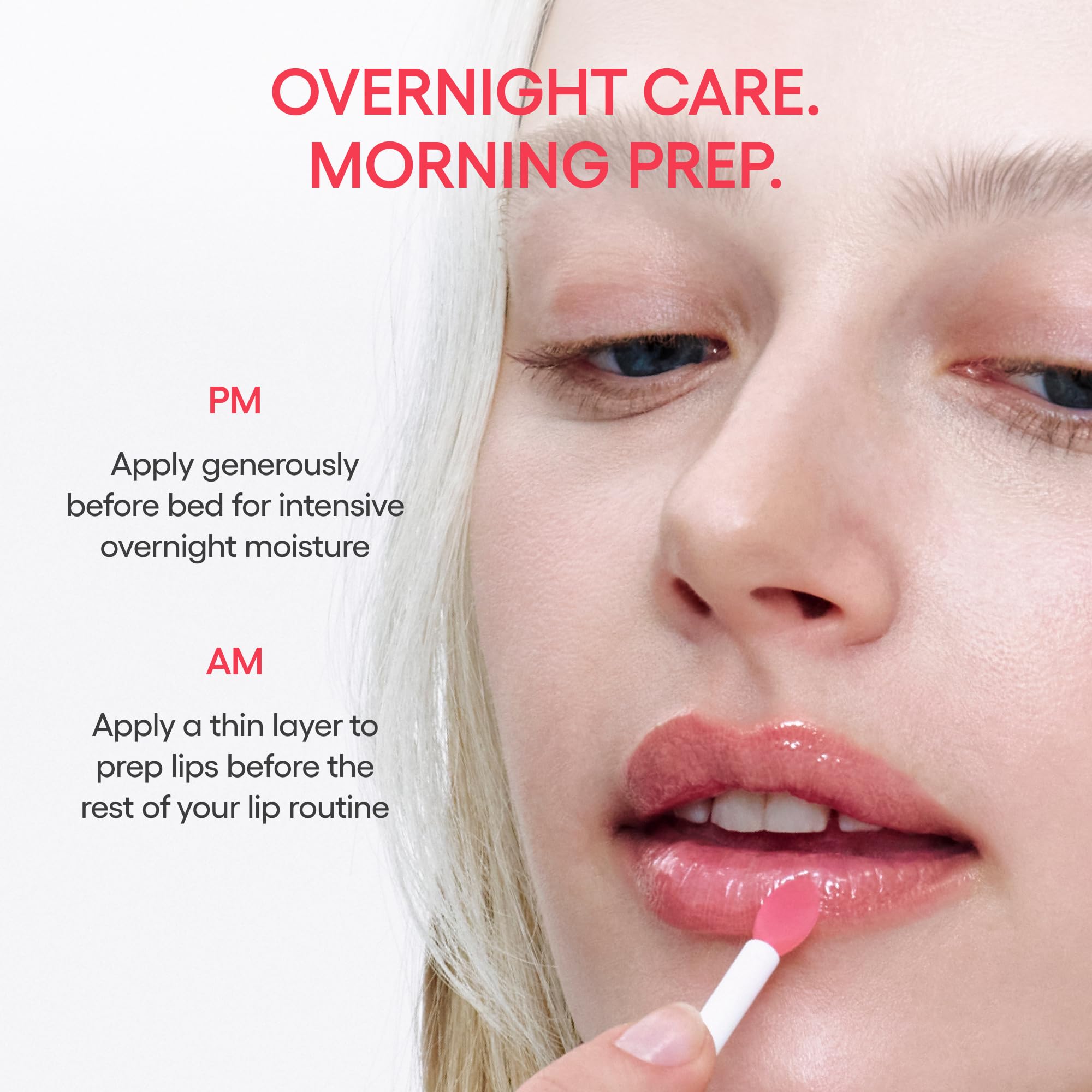 LANEIGE jar on bedside with pillow showcasing overnight routine convenience