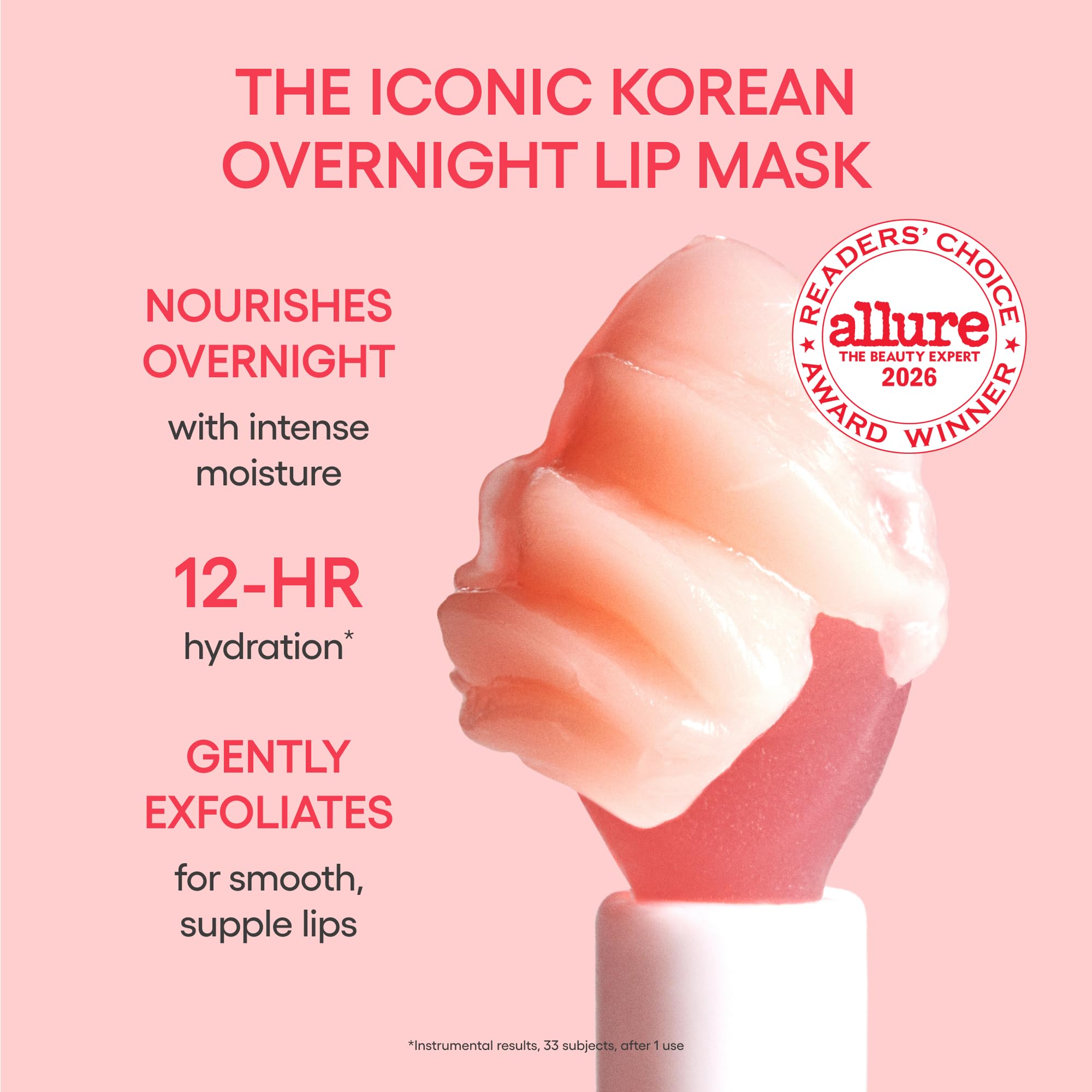 LANEIGE scoop of lip mask on fingertip showing easy, hygienic application