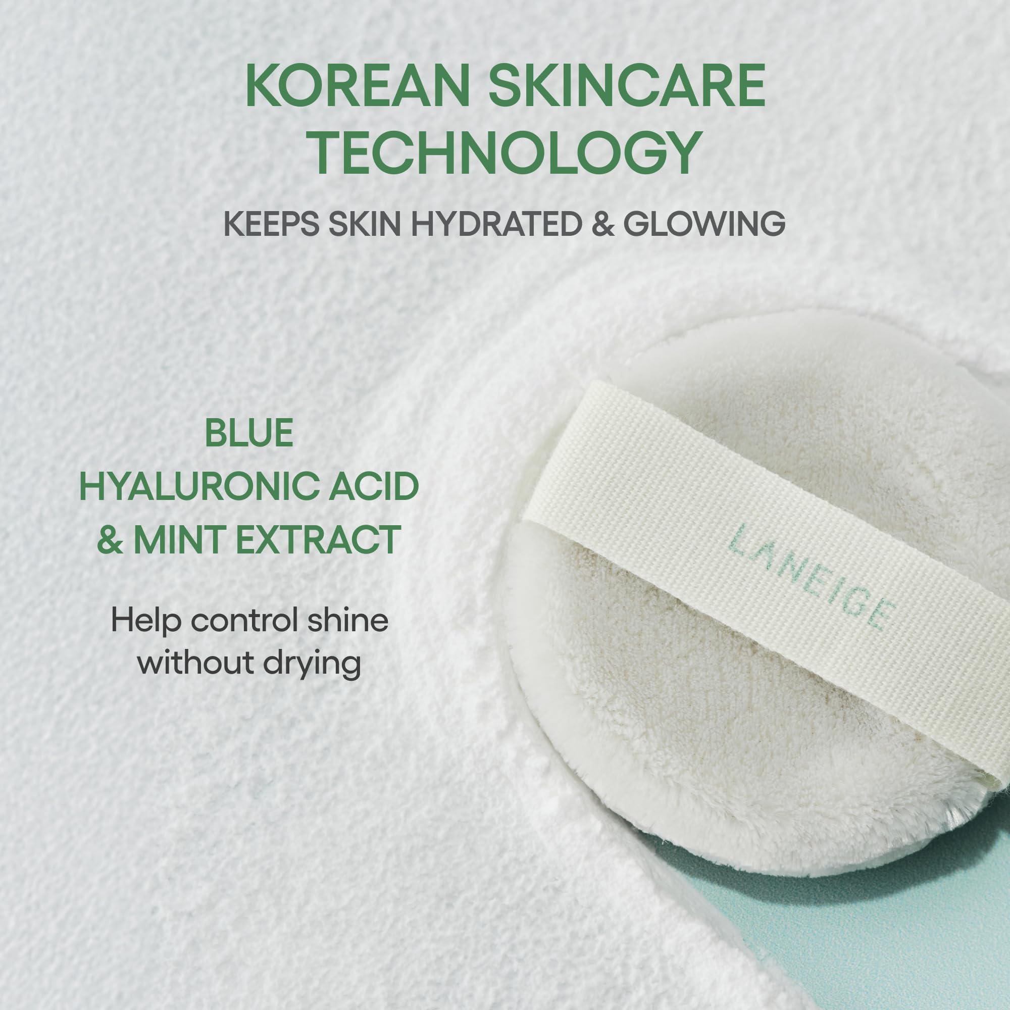 LANEIGE compact inside a handbag showing travel-friendly size and mess prevention