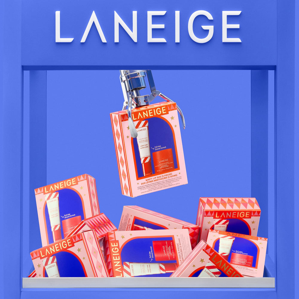 LANEIGE Peppermint Lip Sleeping Mask jar top view showing rich cream for overnight care