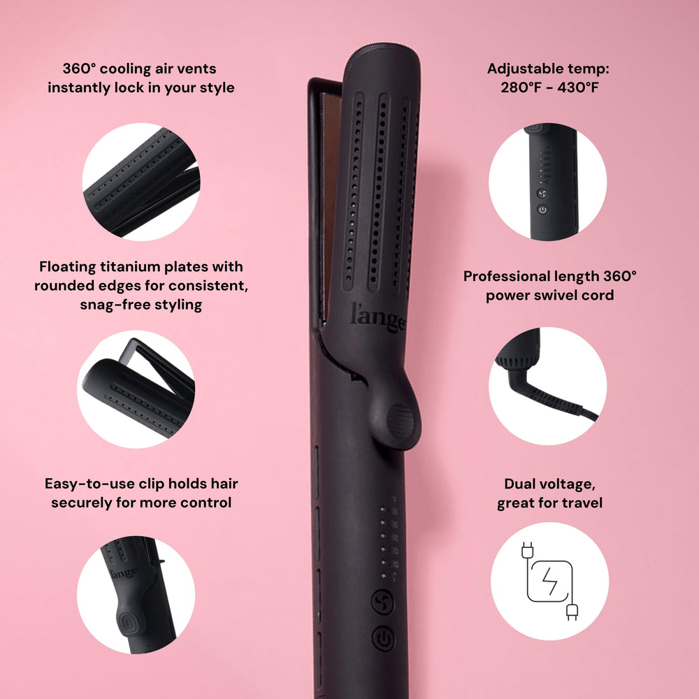 L'Ange Hair airflow vents detail illustrating cool-to-set technology benefit