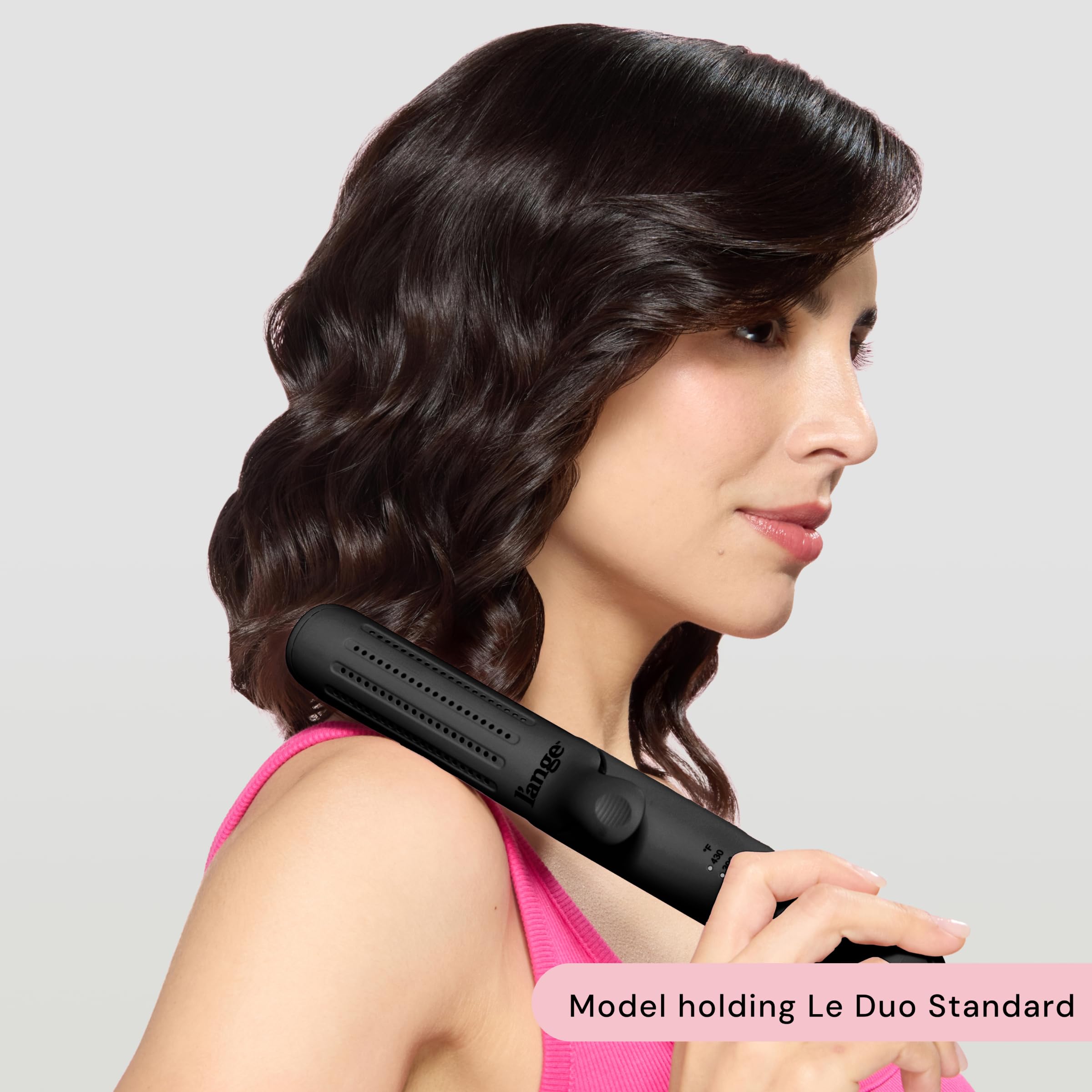 L'Ange Hair styling in use straightening hair quickly for polished results