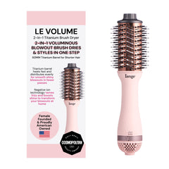 L'ANGE HAIR front view of Le Volume brush showing blush finish and fast styling benefit