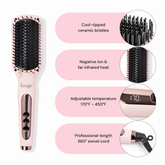 L'ANGE HAIR Le Vite LCD control panel showing temperature precision for safer styling