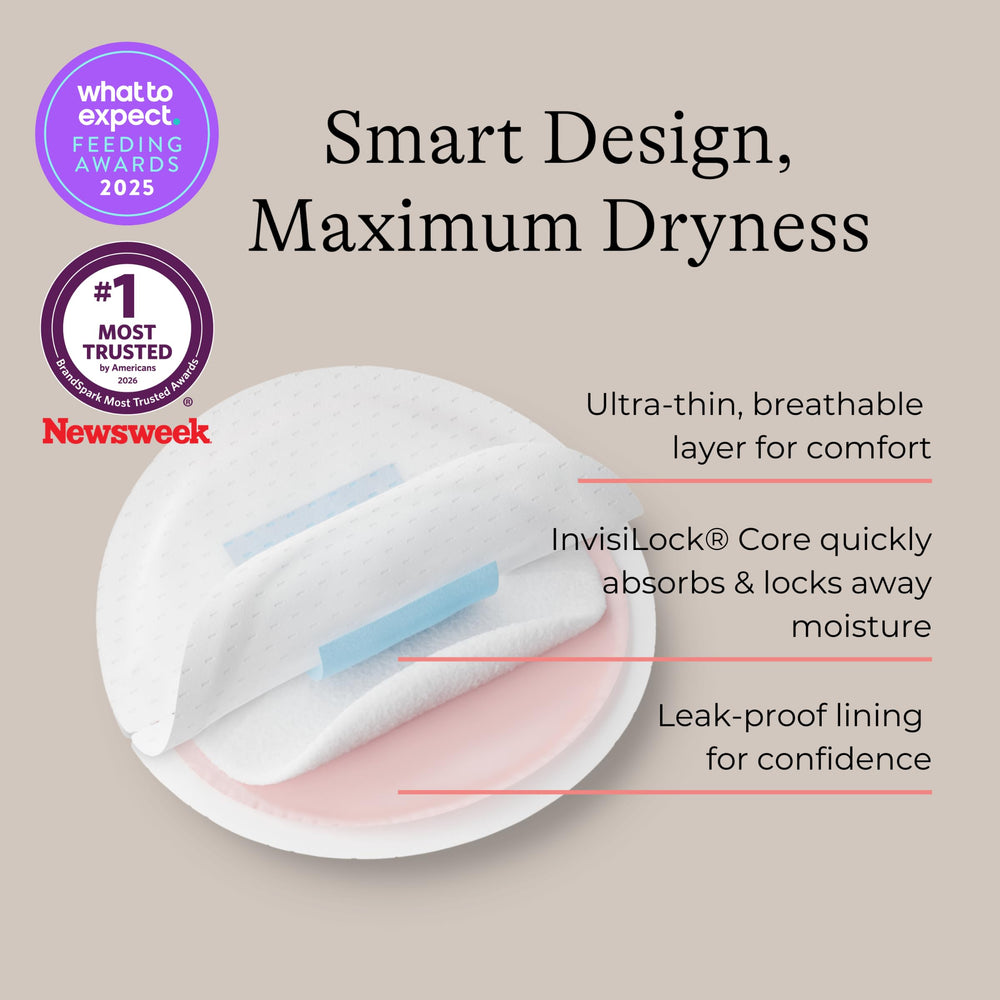 Lansinoh adhesive strips close view showing reliable stay-in-place benefit