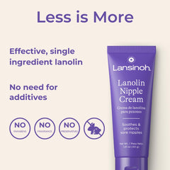 Lansinoh two tubes next to ruler showing compact travel size benefit