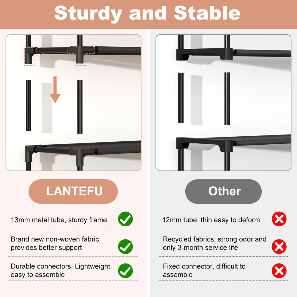 LANTEFUL with one shelf removed to fit tall boots and maximize vertical room