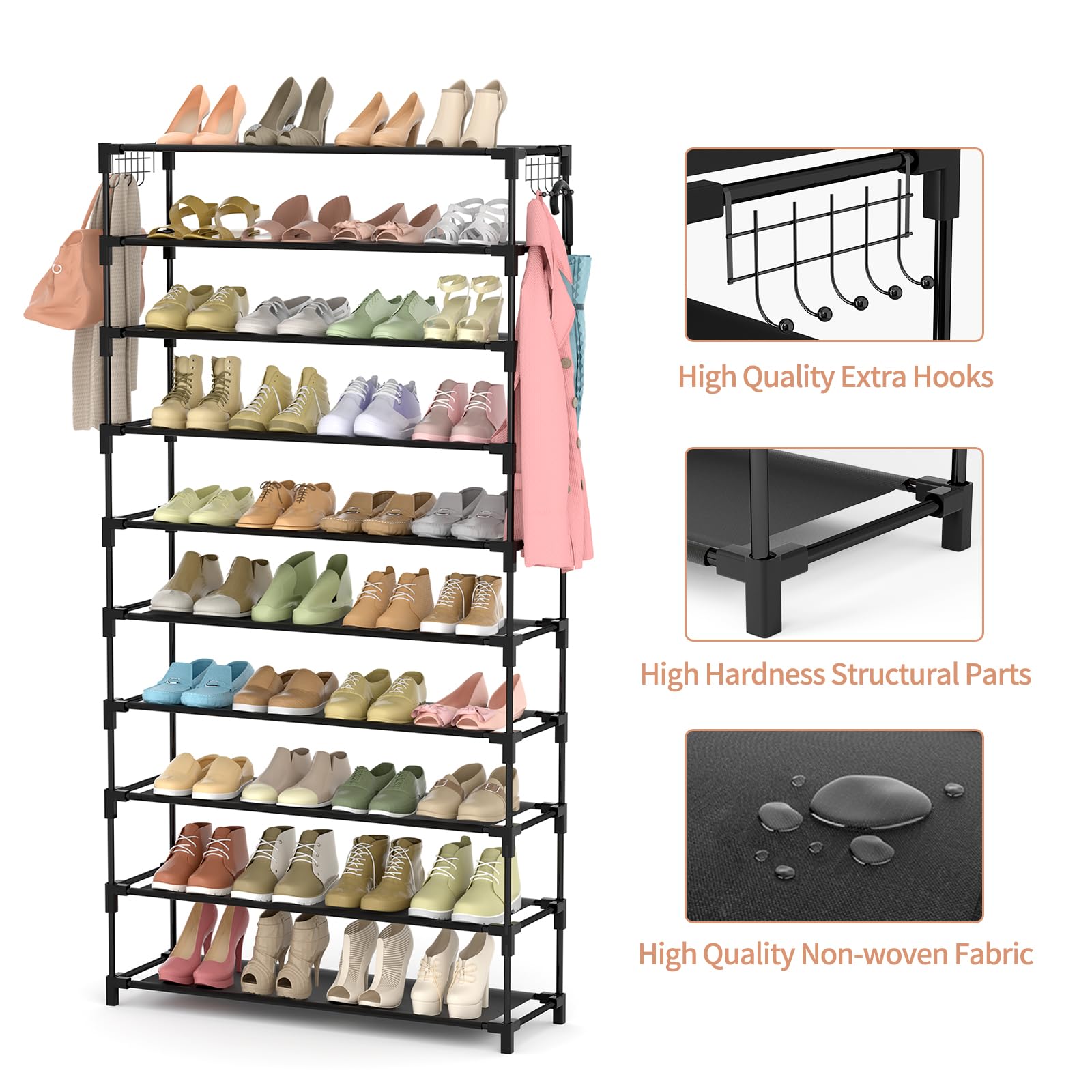 LANTEFUL shelf detail showing waterproof non-woven fabric for durability