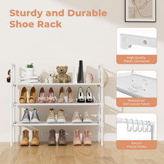 LANTEFUL tier height demonstration showing room for sneakers and sandals