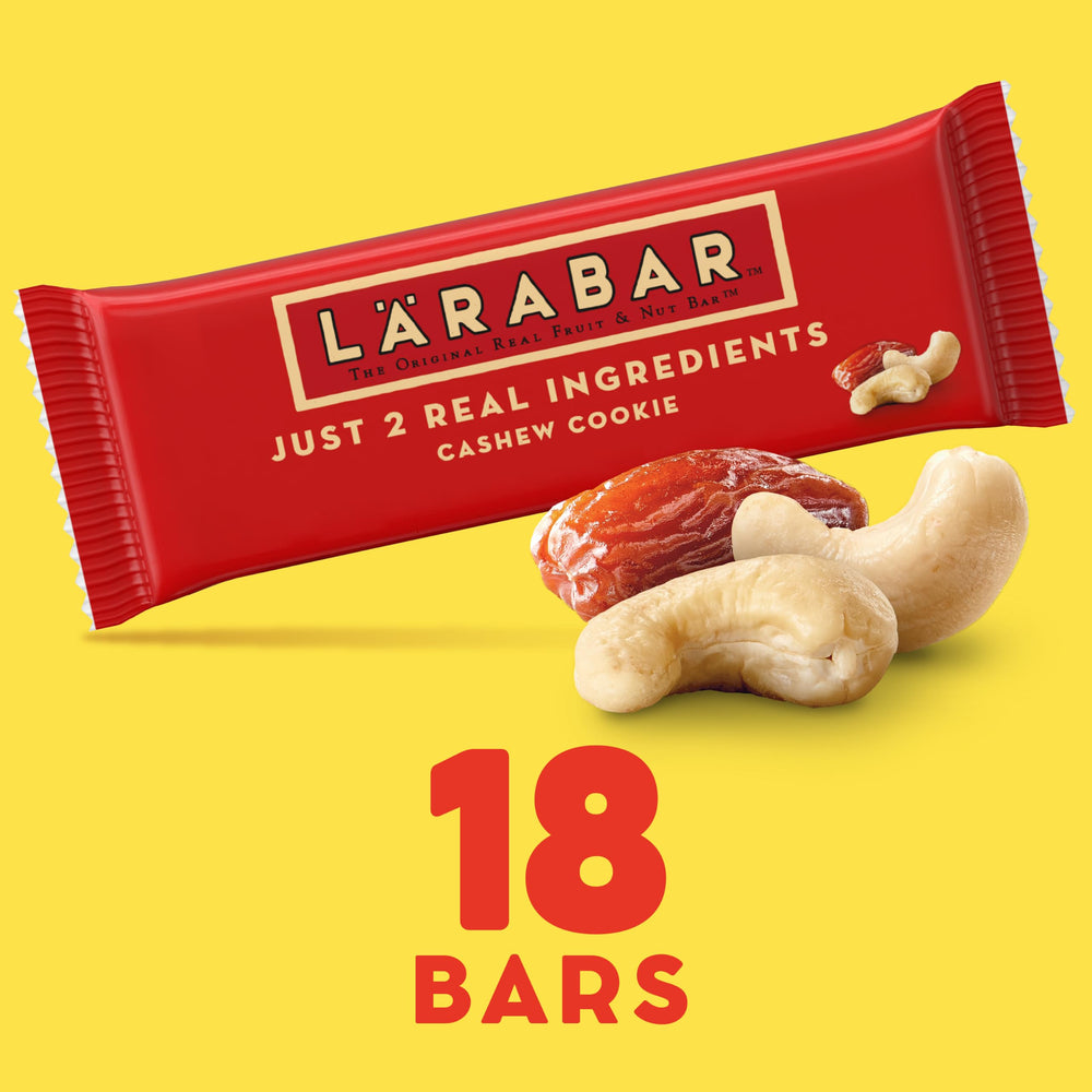 LÄRABAR close-up of cashews and dates highlighting real ingredients