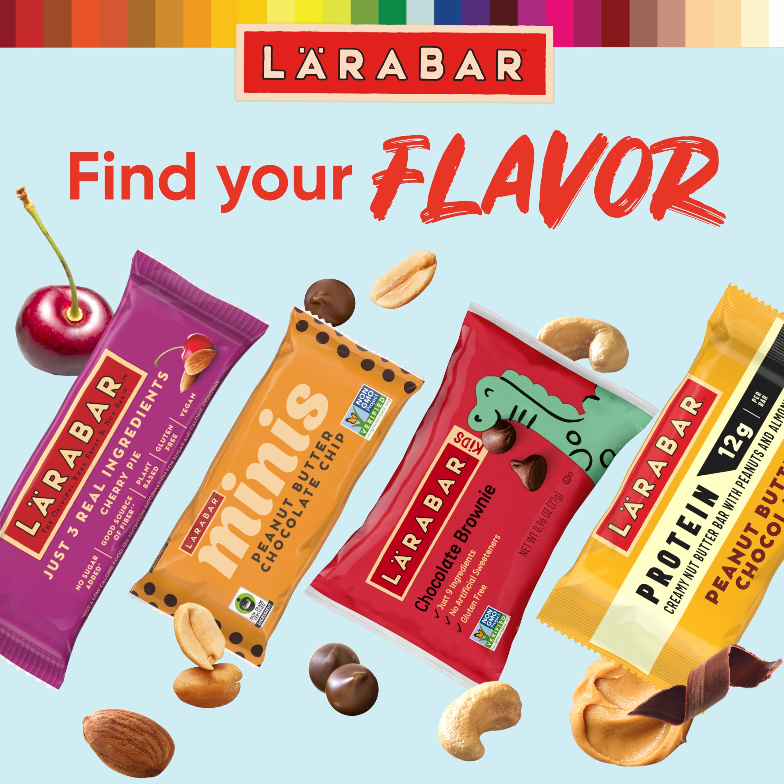 LÄRABAR bar in a hiker's hand outdoors demonstrating energy on the go