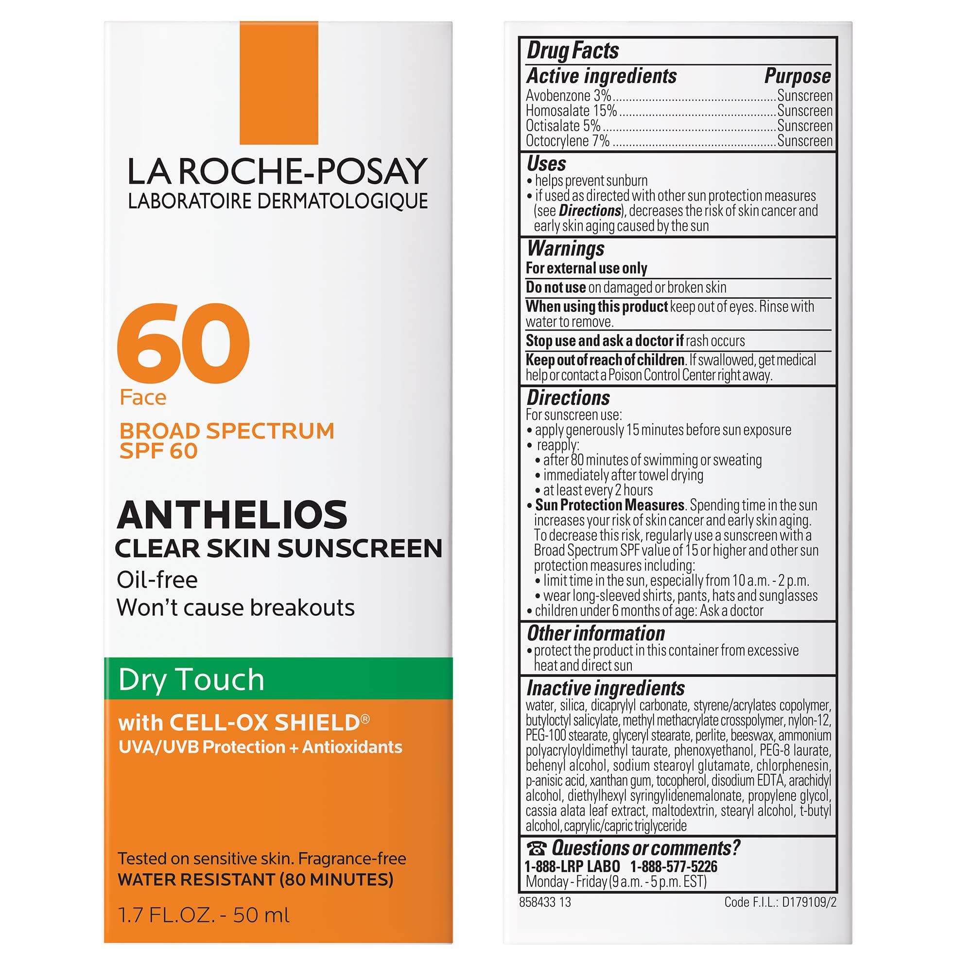 La Roche-Posay close-up of creamy, lightweight Anthelios texture highlighting quick absorption
