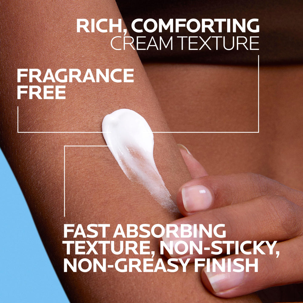 La Roche-Posay small amount on hand demonstrating spreadability and fast absorption