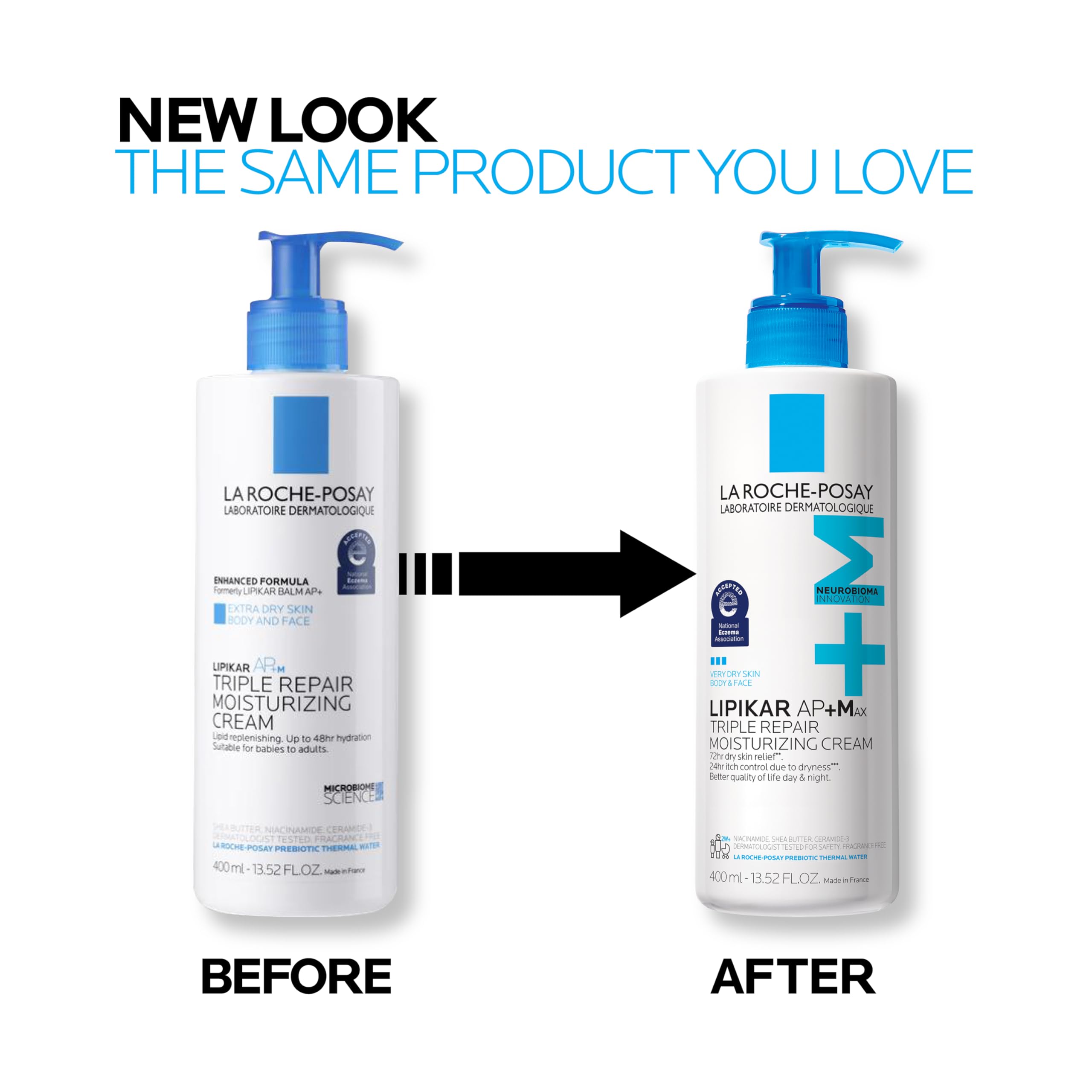 La Roche-Posay ingredient label close-up emphasizing ceramides and niacinamide benefits