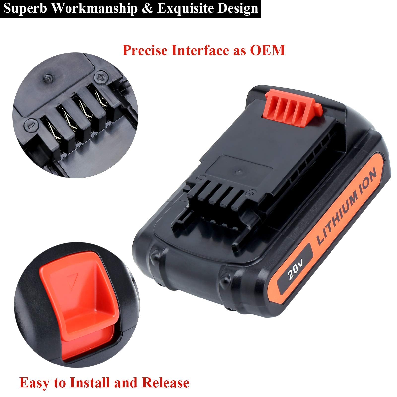 Lasica battery charging on 20V Max compatible charger for quick recharge benefit