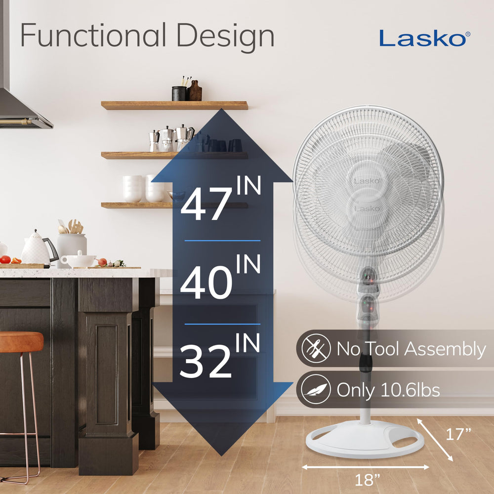 Lasko grille and blade close-up highlighting airflow performance