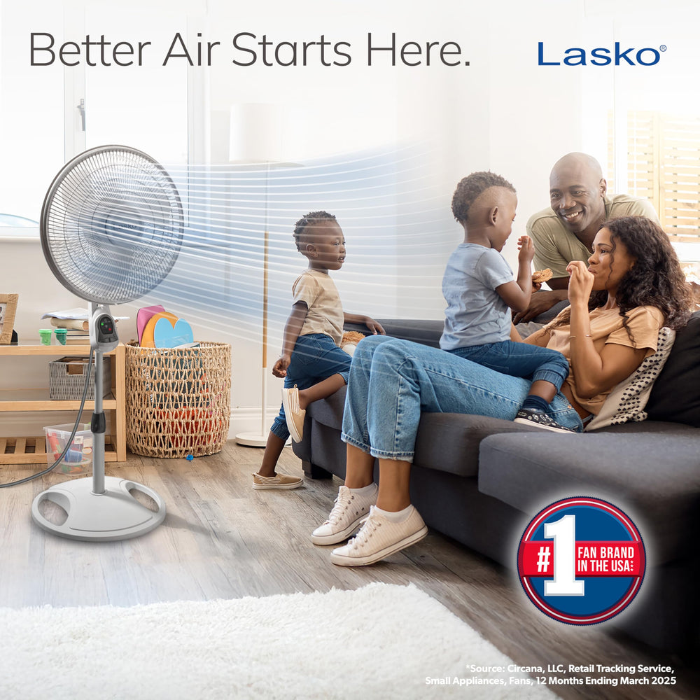 Lasko remote and front controls for convenient operation