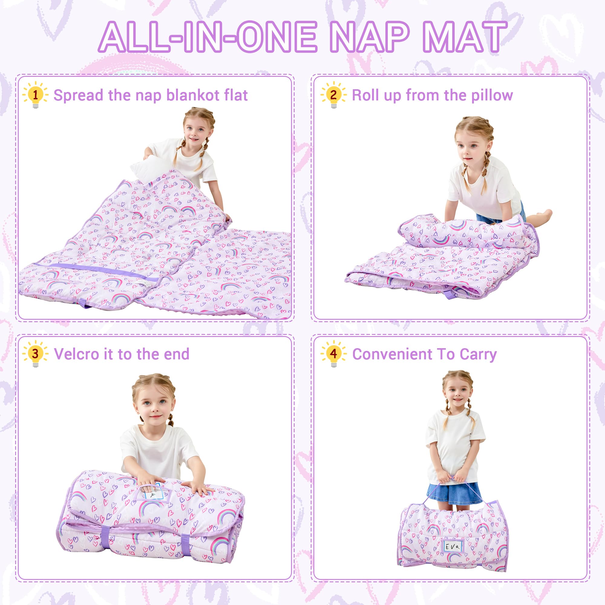 lasoftan daycare setting mat in use to promote consistent naps
