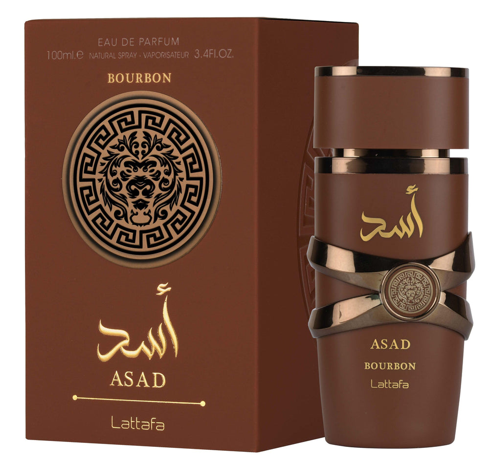 Lattafa Asad Bourbon boxed packaging highlighting presentation and gift readiness