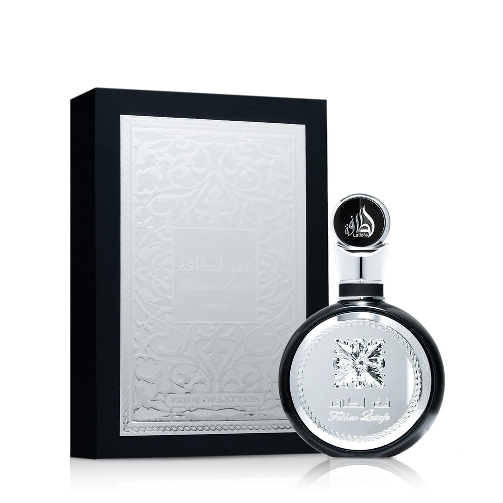Lattafa Fakhar boxed packaging next to box highlighting secure gift-ready presentation