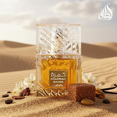 Lattafa bottle side label showing fragrance name and concentration details