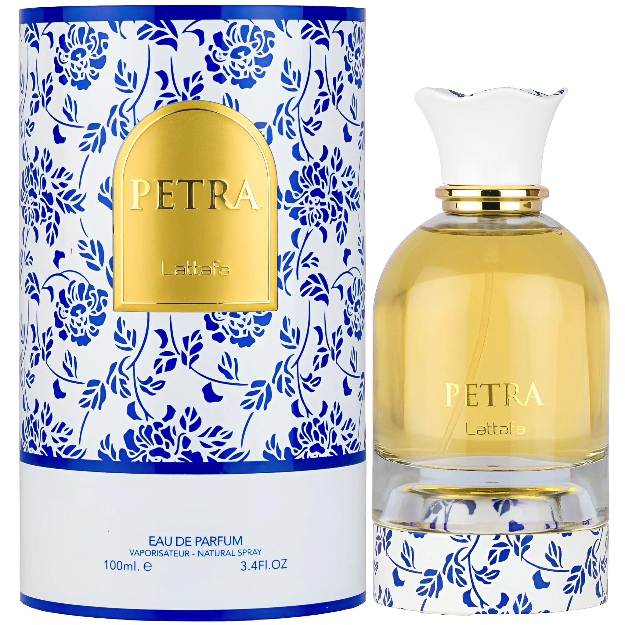 Lattafa Petra atomizer close-up highlighting spray detail for precise application