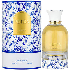 Lattafa Petra atomizer close-up highlighting spray detail for precise application