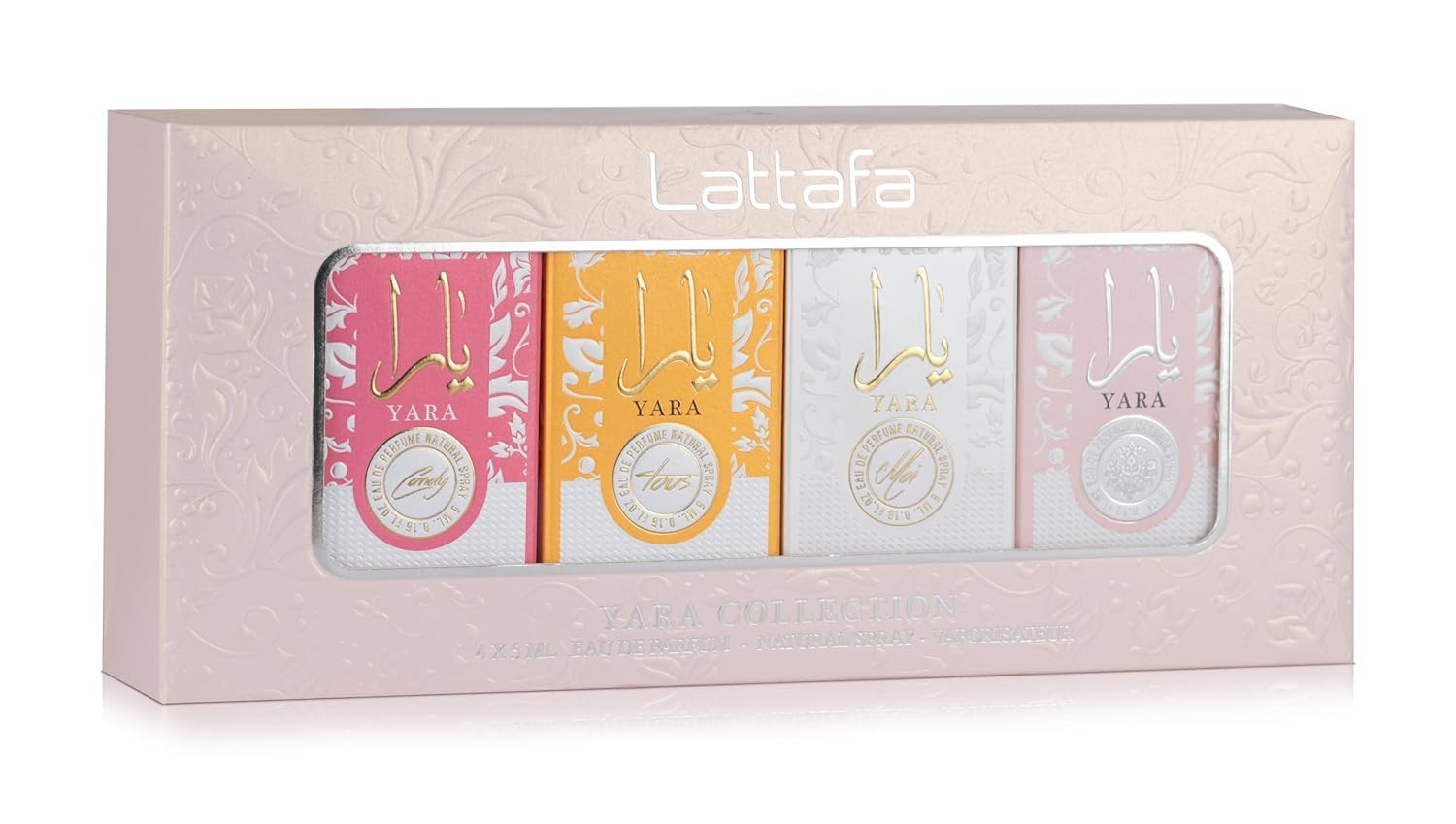 Lattafa Yara bottles detail close-up highlighting bottle design and easy application