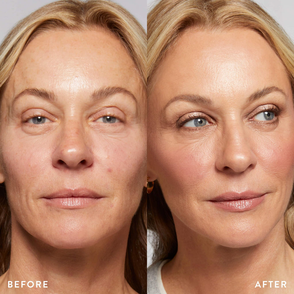 LAURA GELLER brush applying shades to skin illustrating smooth, crease-resistant wear