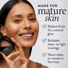 LAURA GELLER swatch on forearm showing buildable coverage and skin match