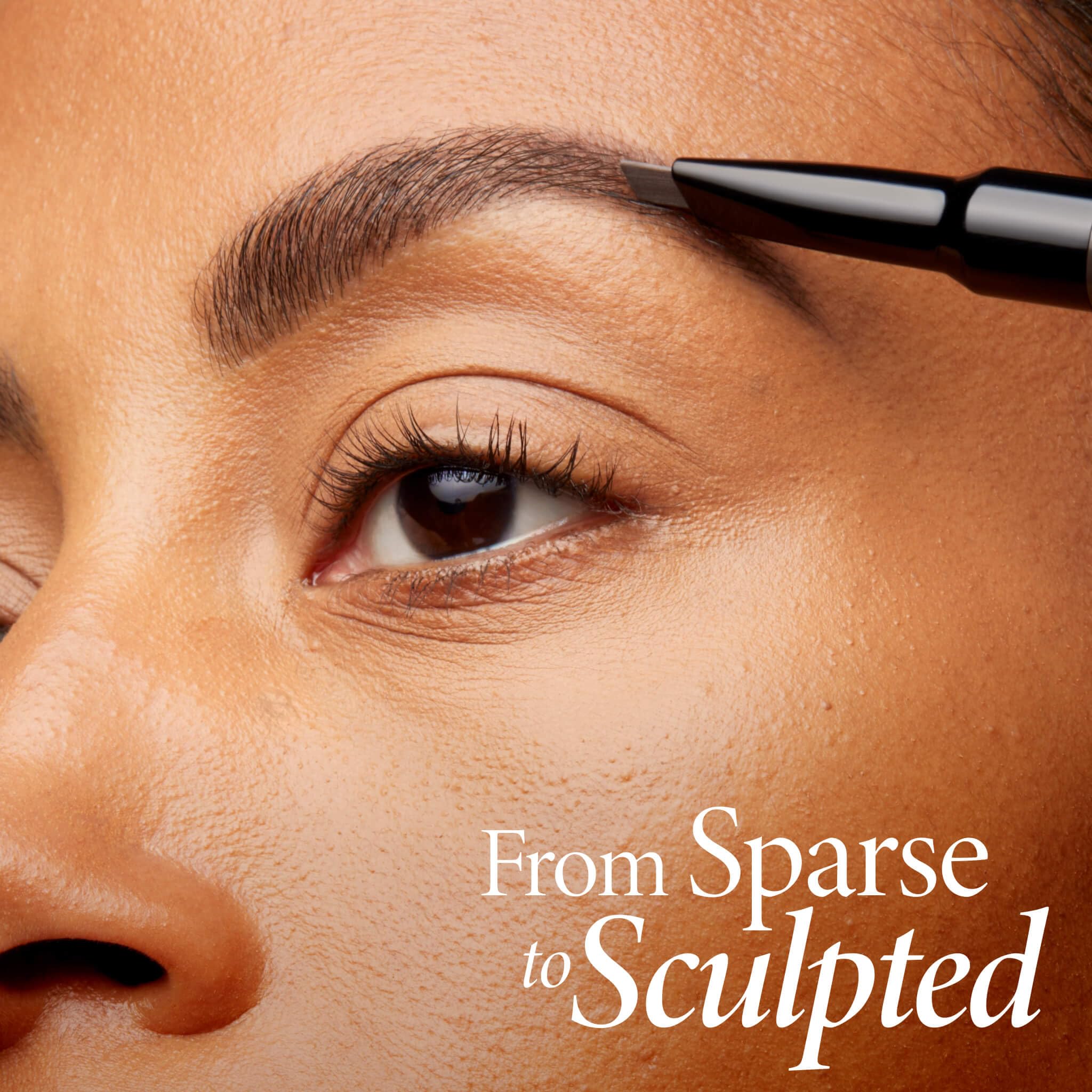 LAURA GELLER before and after brows showing fuller natural-looking benefit