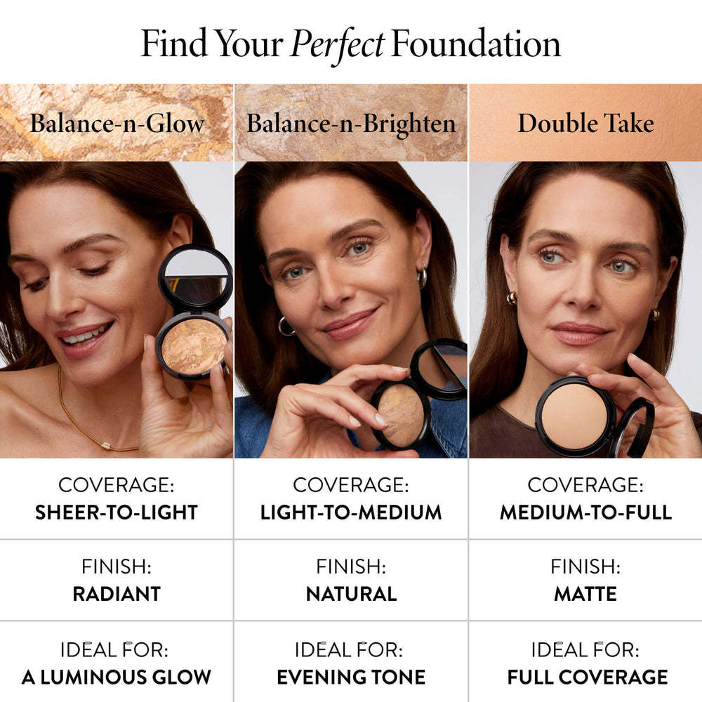 LAURA GELLER compact tucked in a makeup bag illustrating portability for on-the-go touchups benefit